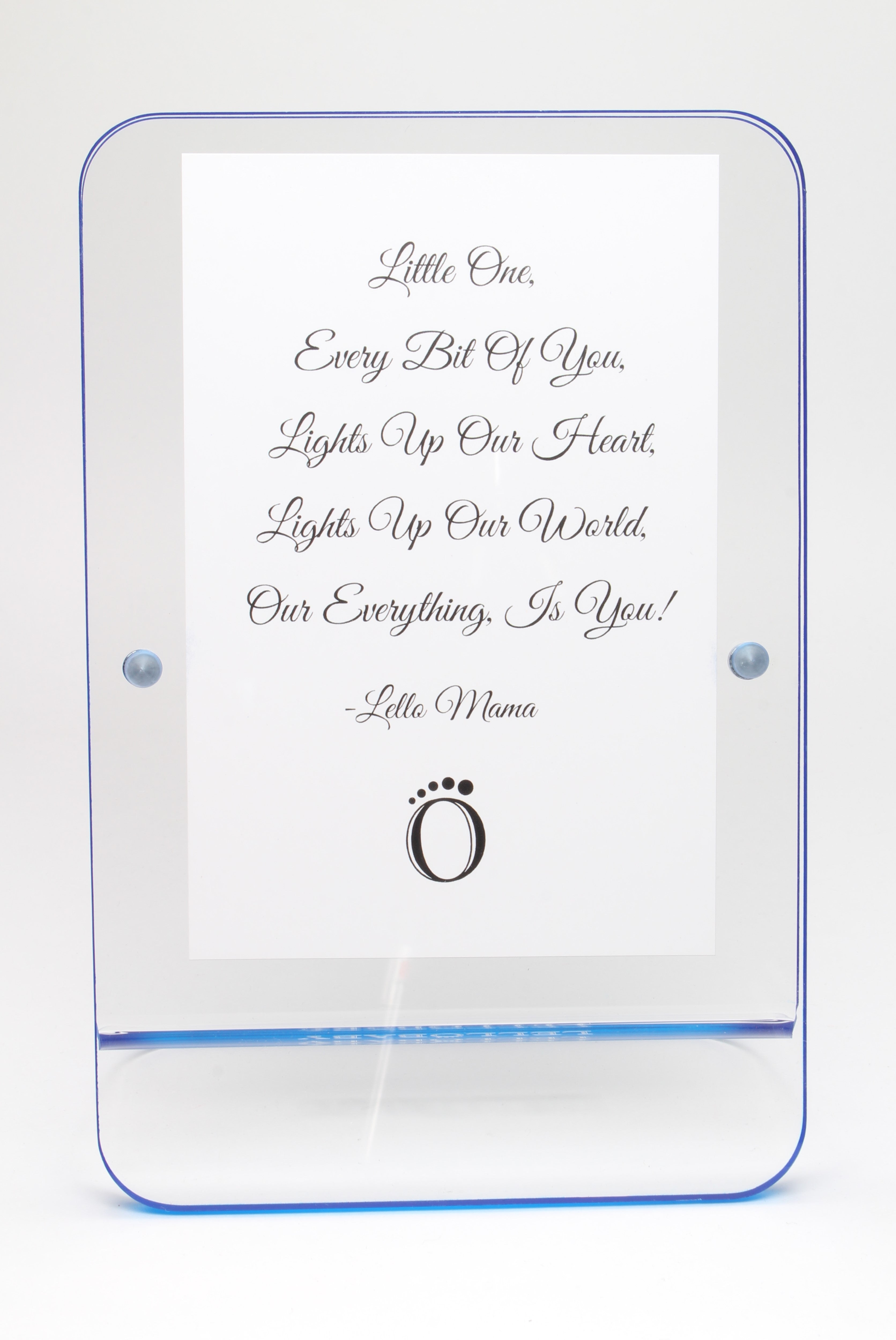 LELLOBABY™ - Acrylic Picture Frame Blue Border (For 4" x 6" Vertical Photos)