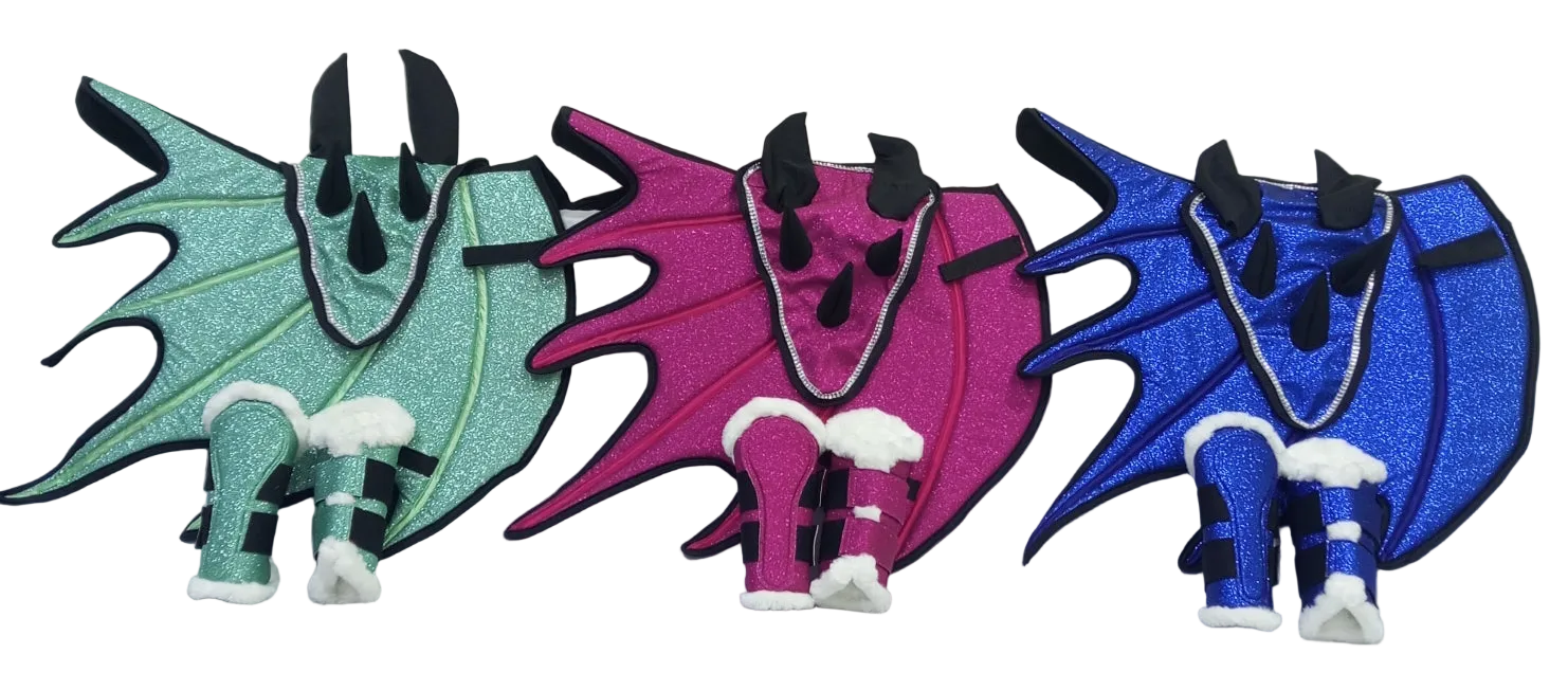 Dragon Saddle Pad Set of 3: Handmade Fantasy Equestrian Gear