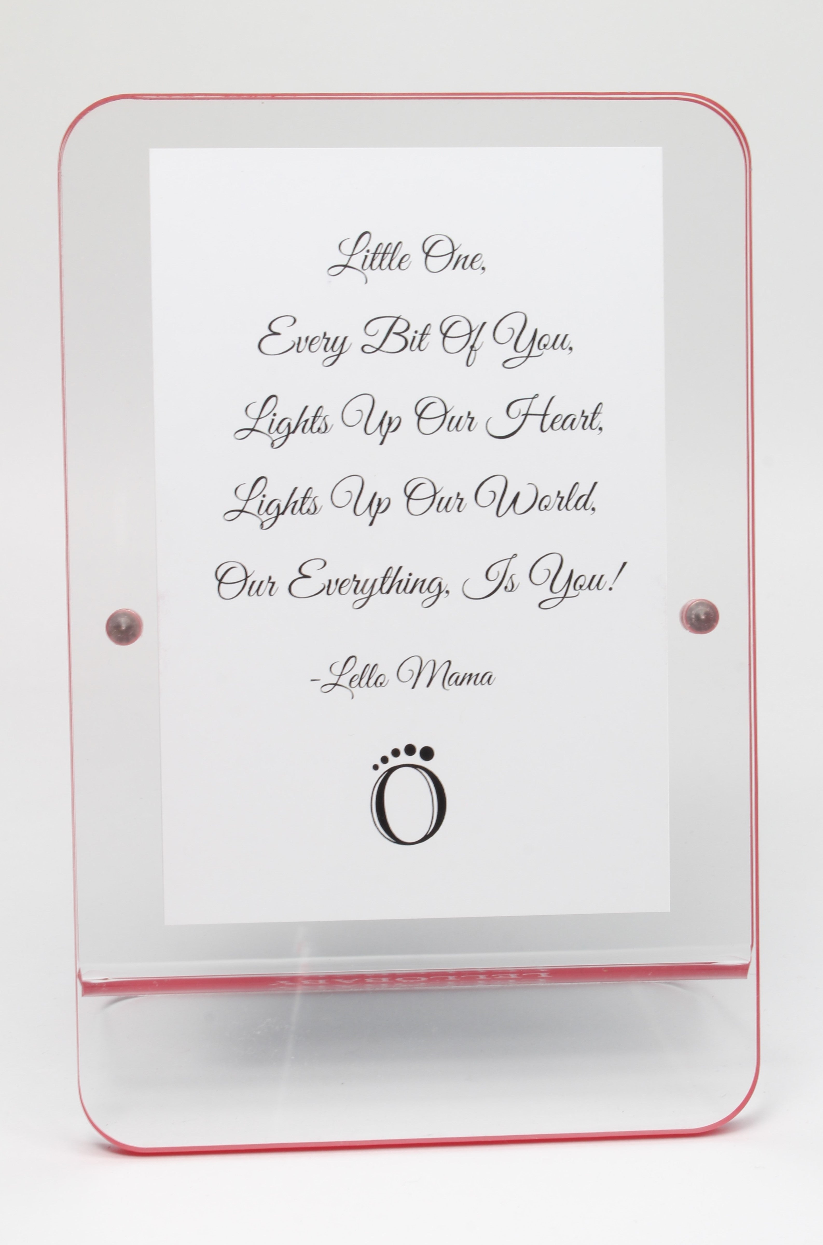 LELLOBABY™ - Acrylic Picture Frame Pink Border (For 4" x 6" Vertical Photos)